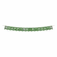 Voetbal Banner Happy Birthday 600 cm Groen