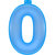Opblaasbaar Cijfer 0 Blauw 35cm Opblaasbaar Cijfer 0 Blauw 35cm
