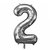 Folie Ballon Nummer 2 50x88 cm Zilver Folie Ballon Nummer 2 50x88 cm Zilver