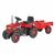 Dolu Traptractor met Aanhanger & Claxon Rood/Zwart