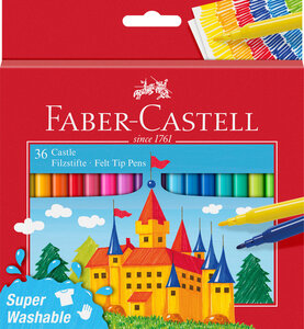 Faber Castell Viltstiften 36 Stuks Uitwasbaar Karton Etui