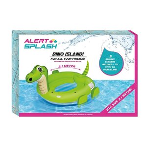 Alert Splash Opblaasbare Dino Eiland met 5 Stickers 310x270x175 cm