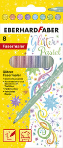 Eberhard Faber EF-551009 Viltstiften Glitter Pastel Kleuren 8 Stuks