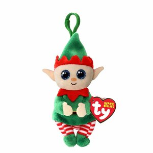 TY Ty Beanie Boo's Clip Christmas Elf Green Belly 7cm