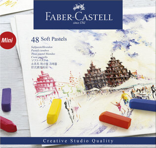 Faber Castell FC-128248 Pastelkrijt Halve Lengte Etui à 48 Stuks