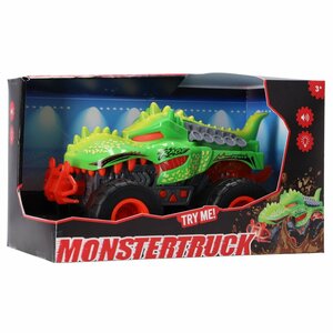 Monstertruck Dino + Licht en Geluid Groen