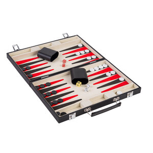 Backgammon in Koffer Zwart