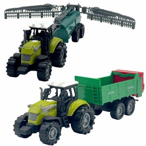 Dutch Farm Tractor met Trailer 1:48 + Licht en Geluid Assorti Dutch Farm Tractor met Trailer 1:48 + Licht en Geluid Assorti