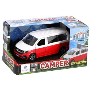 Kids Globe Traffic Die-Cast Volkswagen Transporter Camper 13.5 cm Wit/Rood Kids Globe Traffic Die-Cast Volkswagen Transporter Camper 13.5 cm Wit/Rood