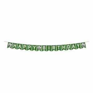 Voetbal Banner Happy Birthday 600 cm Groen