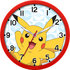 Pokémon Wandklok 25 cm Rood_