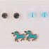 Happy Love Earring Set Blue Horses Set 6-delig_ Happy Love Earring Set Blue Horses Set 6-delig_