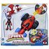 Spiderman Spidey And His Amazing Friends Voertuig met Figuur + Licht en Geluid Assorti_