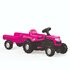 Dolu Eenhoorn Traptractor met Aanhanger Roze/Zwart_